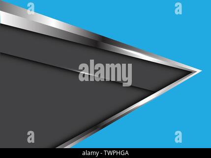 Abstract silver arrow on blue with dark gray design modern luxury futuristic background vector illustration. Stock Vector