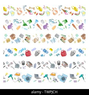 Waste sorting management concept separation garbage disposal refuse bin illustration Stock Vector