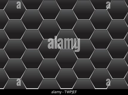 Abstract dark gray hexagon silver line mesh pattern design modern futuristic background texture vector illustration. Stock Vector