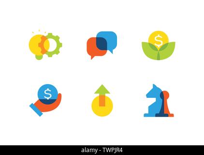 Business and finance - flat design style icons set Stock Vector