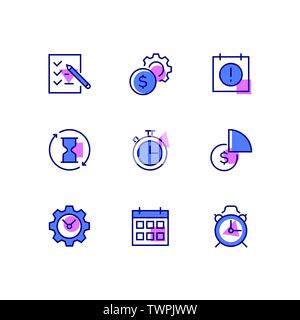 Business and management - line design style icons set Stock Vector
