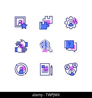 Business and management - line design style icons set Stock Vector