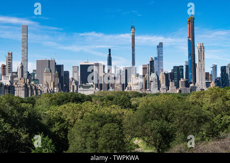 Skyline as Seen from Central Park, Looking South, NYC, USA Stock Photo