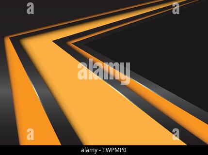 Abstract yellow arrow speed direction on black design modern futuristic background vector illustration. Stock Vector