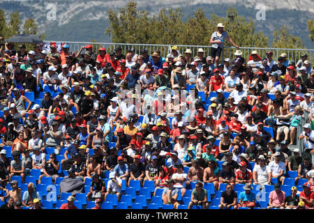 France. June 22nd 2019, Circuit Automobile Paul Ricard, Le Castellet, Marseille, France ; FIA Formula 1 Grand Prix of France, qualifying; More fans in the grandstand that earlier in the weekend Credit: Action Plus Sports Images/Alamy Live News Stock Photo