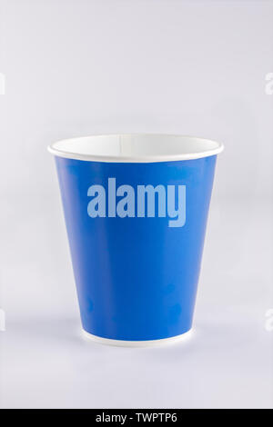 Paper disposable cup for drinks on a white background. Isolated. Takeaway drinks, fast food concept. Stock Photo