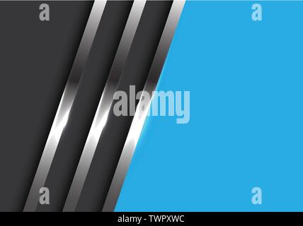 Abstract metal lines on grey with blue blank space design modern futuristic background vector illustration. Stock Vector
