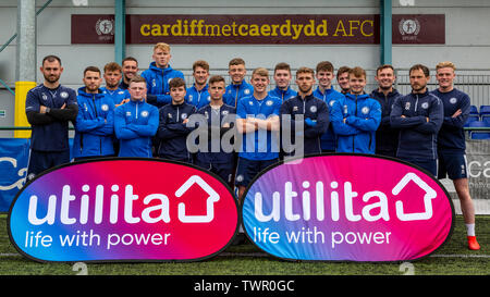 CARDIFF, UNITED KINGDOM. July 13 2019. Cardiff Met FC held an open training session ahead of their Europa League tie against Progrès Niederkorn. Stock Photo