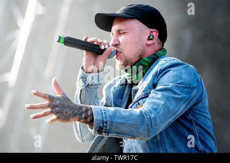 Lower Saxony Germany Lower Saxony Germany22 June 19 Lower Saxony Scheessel Mike Rohleder Member Of The Hip Hop Duo 257ers Is On Stage At The Hurricane Festival The Open Air Festival With Around 65 000