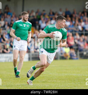 TEG Cusack Park, Westmeath, Ireland. 22nd June, 2019. GAA Football All-Ireland Senior Championship Westmeath versus Limerick; Iain Corbett on the ball for Limerick Credit: Action Plus Sports/Alamy Live News Stock Photo