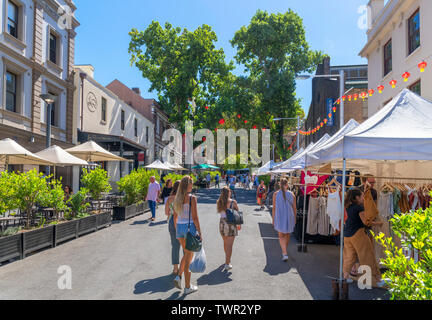 Market on Argyle Street in The Rocks district, Sydney, New South Wales, Australia Stock Photo