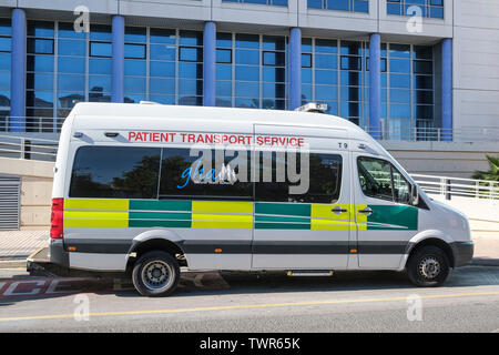 St Bernards Hospital Gibraltar With Patient Transport Service Ambulance Outside Twr65k 