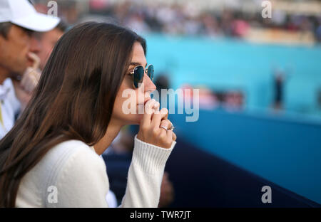 Sandra Gago, girlfriend of Feliciano Lopez during day six of the Fever-Tree Championship at the Queen's Club, London. Stock Photo