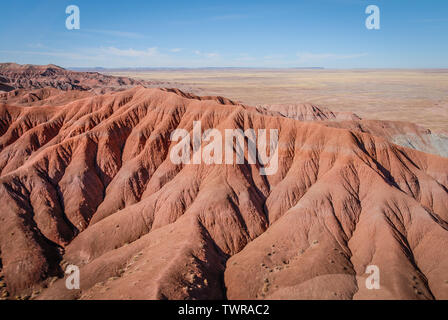 Helicopter view of painted desert in Northern Arizona. (USA) Stock Photo