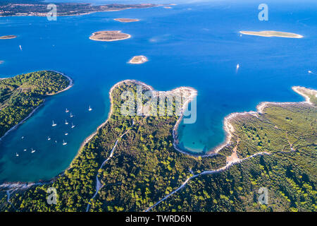 Croatia, Istria, aerial view of Cape Kamenjak Stock Photo