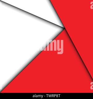 Abstract white red triangle paper overlap design modern futuristic background vector illustration. Stock Vector