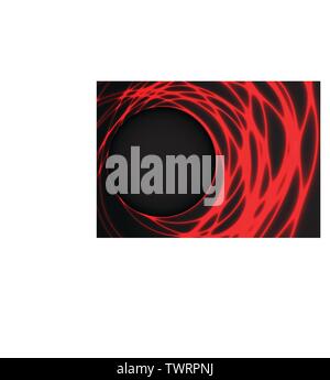 Abstract red light weave on black background vector illustration. Stock Vector