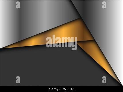 Abstract gold silver triangle arrow design modern luxury futuristic background vector illustration. Stock Vector