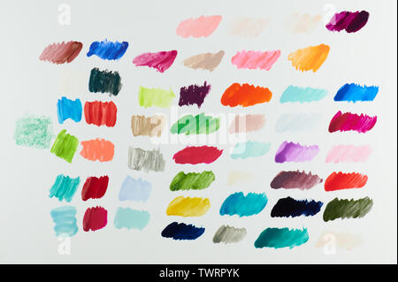 Set of colorful paint spot isolated on white background Stock Photo