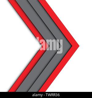 Abstract red gray arrow on white design modern futuristic background vector illustration. Stock Vector