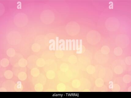 Abstract yellow pink light bokeh luxury background vector illustration. Stock Vector