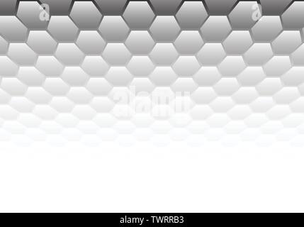 Abstract gray hexagon mesh perspective on white background vector illustration. Stock Vector