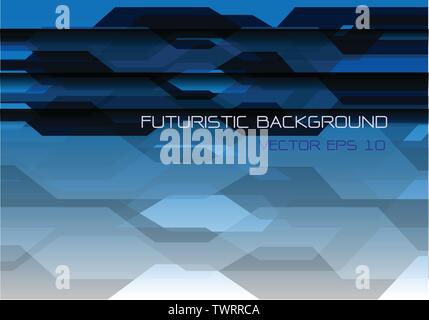 Abstract gray polygon on blue design modern futuristic technology background vector illustration. Stock Vector