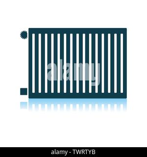 Icon Of Radiator. Shadow Reflection Design. Vector Illustration. Stock Vector