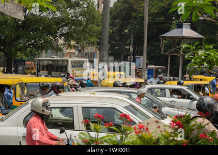 Bangalore, Karnataka India-June 04 2019 : Bengaluru city traffic near town hall, Bengaluru, India Stock Photo