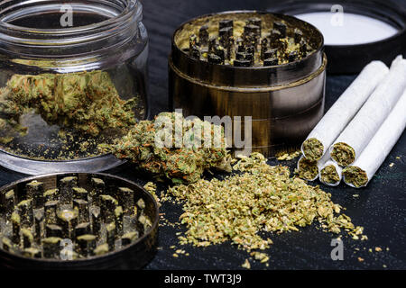 Marijuana is seeing a huge change in attitude toward its cultivation and use in the United States and other countries.  Many US States have already ta Stock Photo