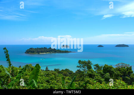 View of Koh Man Nai island from Thailand, Koh Chang island. Stock Photo