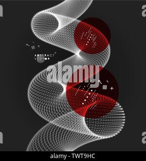 Spiral. Connection Structure. Abstract grid design. 3d vector Illustration for science, technology. Stock Vector