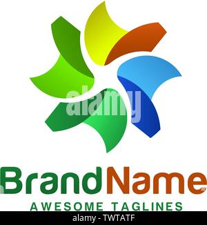 creative abstract geometric color logo concept best for business and technology company Stock Vector