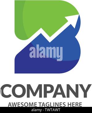 creative initial letter b with arrow up for business and company identity Stock Vector