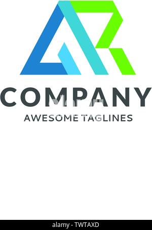 creative initial letter AR logo vector, letter A and R logo design Stock Vector