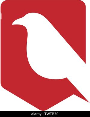 creative simple bird shield logo vector concept element Stock Vector