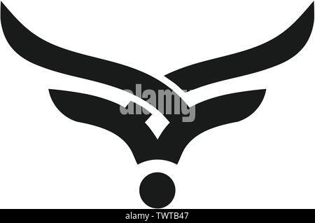 creative and simple bulls horn logo vector Stock Vector