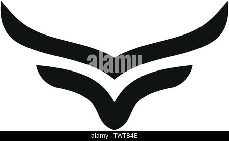 creative and simple bulls horn logo vector Stock Vector