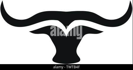 creative and simple bulls horn logo vector Stock Vector