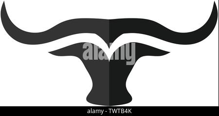 creative and simple bulls horn logo vector Stock Vector