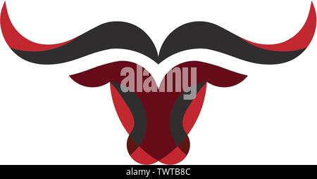 abstract simple Bull head vector logo concept illustration, Buffalo ...