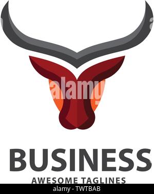 abstract simple Bull head vector logo concept illustration, Buffalo head logo, Bull head logo Stock Vector