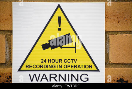 24 hour cctv recording camera in operation UK Stock Photo