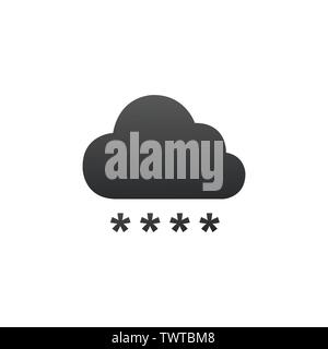 Snowing cloud simple flat icon. Vector illustration isolated on white Stock Vector