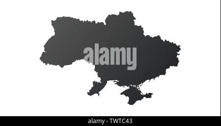 High detailed map of Ukraine icon. Vector illustration isolated on white Stock Vector