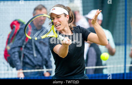Eastbourne UK 23rd June 2019 - Johanna Konta of Great Britain practices on an outside court at the Nature Valley International tennis tournament held at Devonshire Park in Eastbourne . Credit : Simon Dack / TPI / Alamy Live News Stock Photo