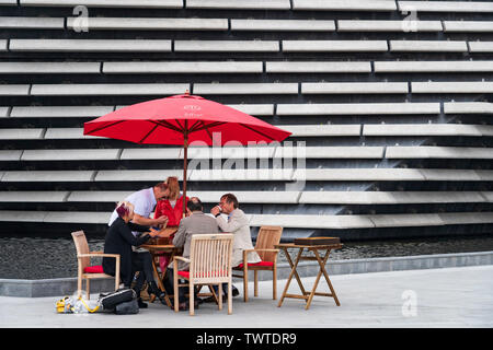 Dundee, Scotland, UK. 23 June 2019. The BBC Antiques Roadshow TV programme is aiming on location t the new V&A Museum in Dundee today. Long queues formed as members of the public arrived with their collectables to have them appraised and valued by the Antiques Roadshow experts. Select items and their owners were chosen to be filmed for the show. Credit: Iain Masterton/Alamy Live News Stock Photo