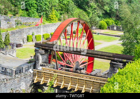 The Snaefell Wheel also known as Lady Evelyn is a waterwheel in Laxey, Isle of Man. Stock Photo