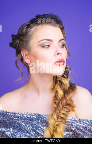 Braided Hairstyle Girl Makeup Face Braided Long Hair French