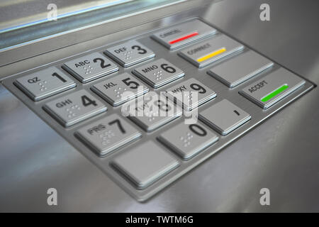 Atm machine keypad with numbers 3D illustration Stock Photo - Alamy